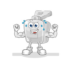 zipper muscular cartoon. cartoon mascot vector