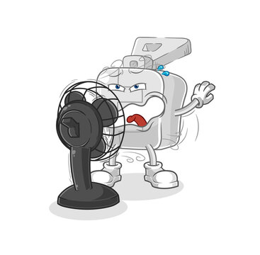 recommend clip art: zipper with the fan character. cartoon mascot vector