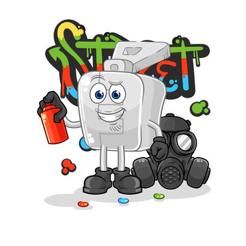 recommend clip art: zipper graffiti artist vector. cartoon character