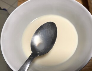 spoon and milk
