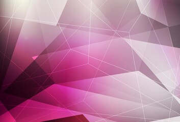 Obraz premium Dark Pink vector background with triangles.