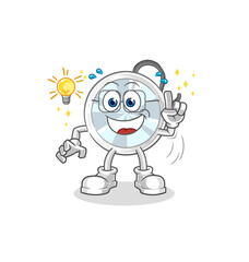 stethoscope got an idea cartoon. mascot vector