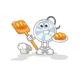 Obraz premium stethoscope baker with bread. cartoon mascot vector