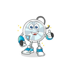 stethoscope robot character. cartoon mascot vector