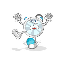 stethoscope hiten by bowling cartoon. cartoon mascot vector