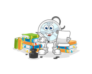 stethoscope writer vector. cartoon character