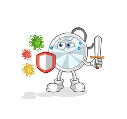 stethoscope against viruses cartoon. cartoon mascot vector