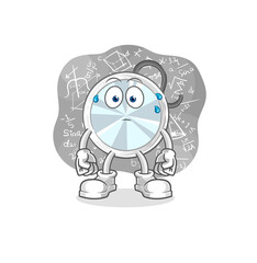 stethoscope thinking hard vector. cartoon character