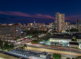 Fototapeta na wymiar City Aerial View at Night.