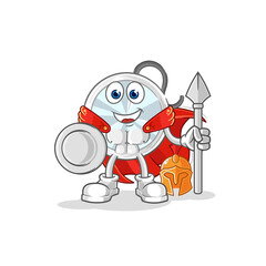 stethoscope spartan character. cartoon mascot vector