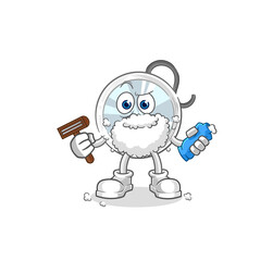 stethoscope shave facial hair vector. cartoon character