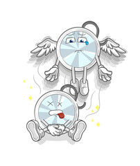 stethoscope spirit leaves the body mascot. cartoon vector