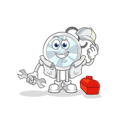 stethoscope mechanic cartoon. cartoon mascot vector
