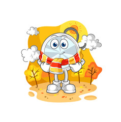 Obraz na płótnie Canvas stethoscope in the autumn. cartoon mascot vector