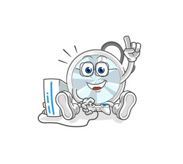 stethoscope playing video games. cartoon character