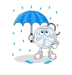 stethoscope holding an umbrella illustration. character vector