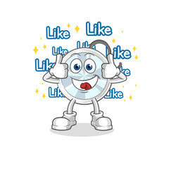 stethoscope give lots of likes. cartoon vector