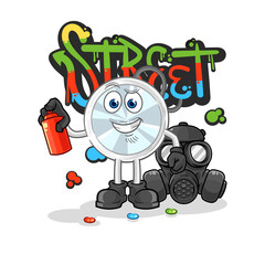 stethoscope graffiti artist vector. cartoon character