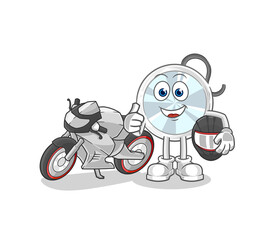 stethoscope racer character. cartoon mascot vector