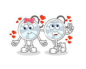 stethoscope dating cartoon. character mascot vector