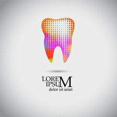 colorful Tooth icon - dental logo template vector illustration