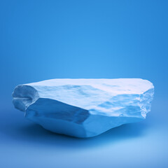 Obraz premium Blue colored stone podium for display product. 3d illustration