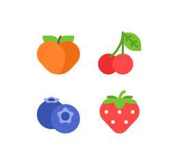 Fruit vector icon set. Fruit illustrations