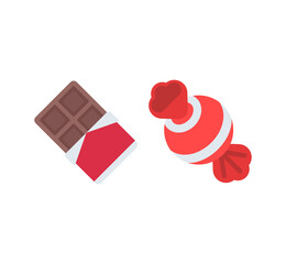 Candy and chocolate bar vector icon set