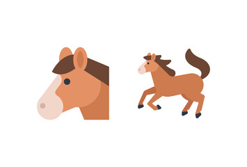 Horse vector icon set