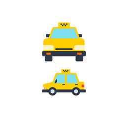 Taxi car vector isolated icon set