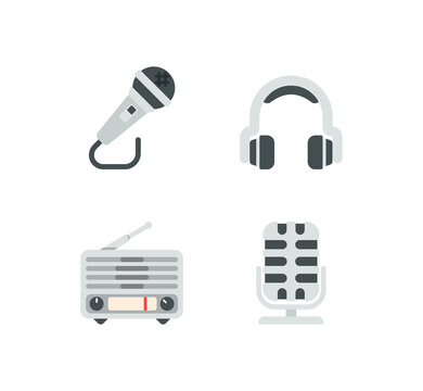 Music technology vector isolated icon set