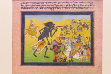 Kali battling the demons Chanda and Munda