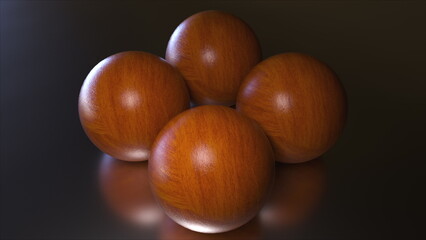 Wooden sphere. Computer generated 3d render