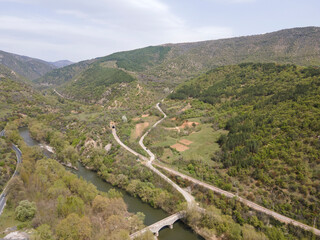 Fototapeta na wymiar Aerial view of Kresna Gorge, Bulgaria