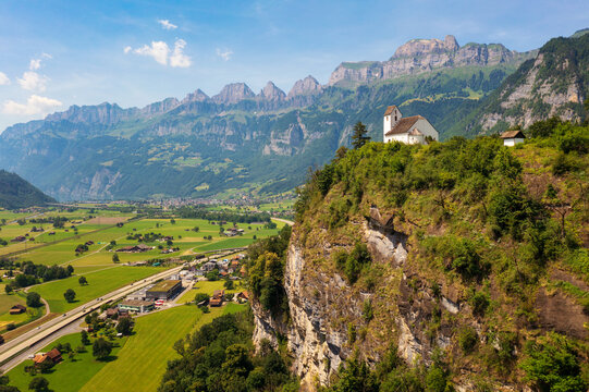 Alpine landscape in St. Gallen canton, Switzerland
