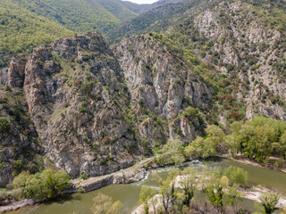 Fototapeta na wymiar Aerial view of Kresna Gorge, Bulgaria