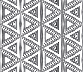 Ethnic hand painted pattern. Black symmetrical