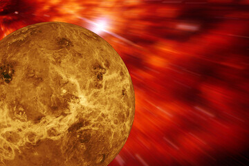 planet Venus in space heat from sun