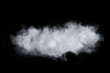 white fluffy clouds isolated on a black background, clipart