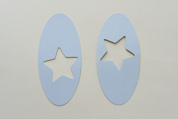 paper oval shapes with star cutouts