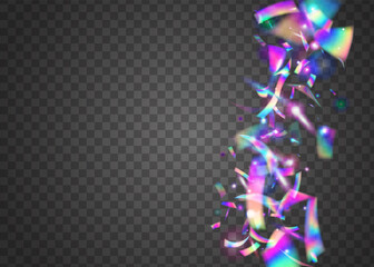 Birthday Glare. Rainbow Glitter. Shiny Realistic Decoration. Retro Flyer. Glitter Foil. Purple Disco Confetti. Fiesta Art. Falling Tinsel. Violet Birthday Glare