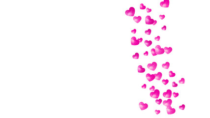 Heart Confetti. Beautiful Banner For Mom. Modern Frame. Red Art Painting. Ornament Backdrop For Birthday. Pink Luxury Poster. Rose Heart Confetti.