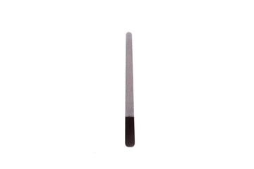 Hand toe nail rasp, personal care product nail rasp with plastic handle, isolated with white background