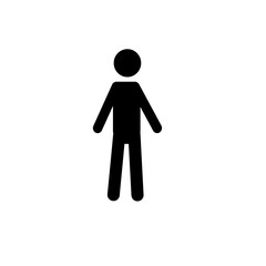 stick man stands isolated on a white background, pictogram, human figure