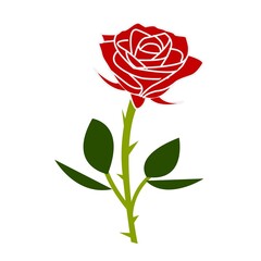 red rose flower blooming vector design