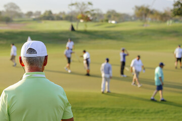 golf honorary observer at golf tournament - obrazy, fototapety, plakaty