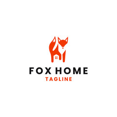 fox and home logo, icon and vector