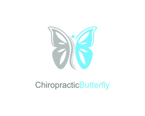Butterfly and healthy people vector logo