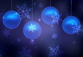 Fototapeta premium Dark Purple vector backdrop in holiday style.