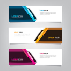 Abstract banner design web template Set, Horizontal header web banner.